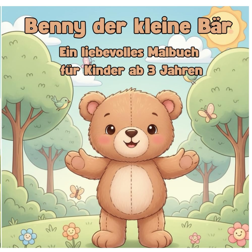 Benny der Bär entdeckt die Welt: Ausmalbuch für Kinder ab 3 Jahren – Süße Motive mit Tieren, Natur & Abenteuern