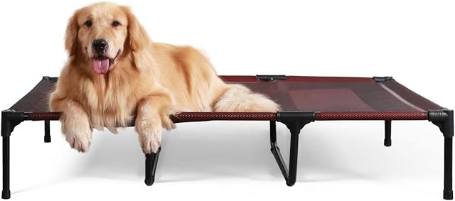 ANWA Elevated Dog Bed Large Size, Raised Dog Bed Outdoor Use, Portable Dog Cot Large Dogs
