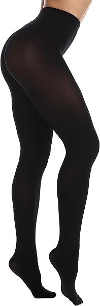 Close-up showing the matte texture and opaque finish of the EVERSWE 80 Den tights.