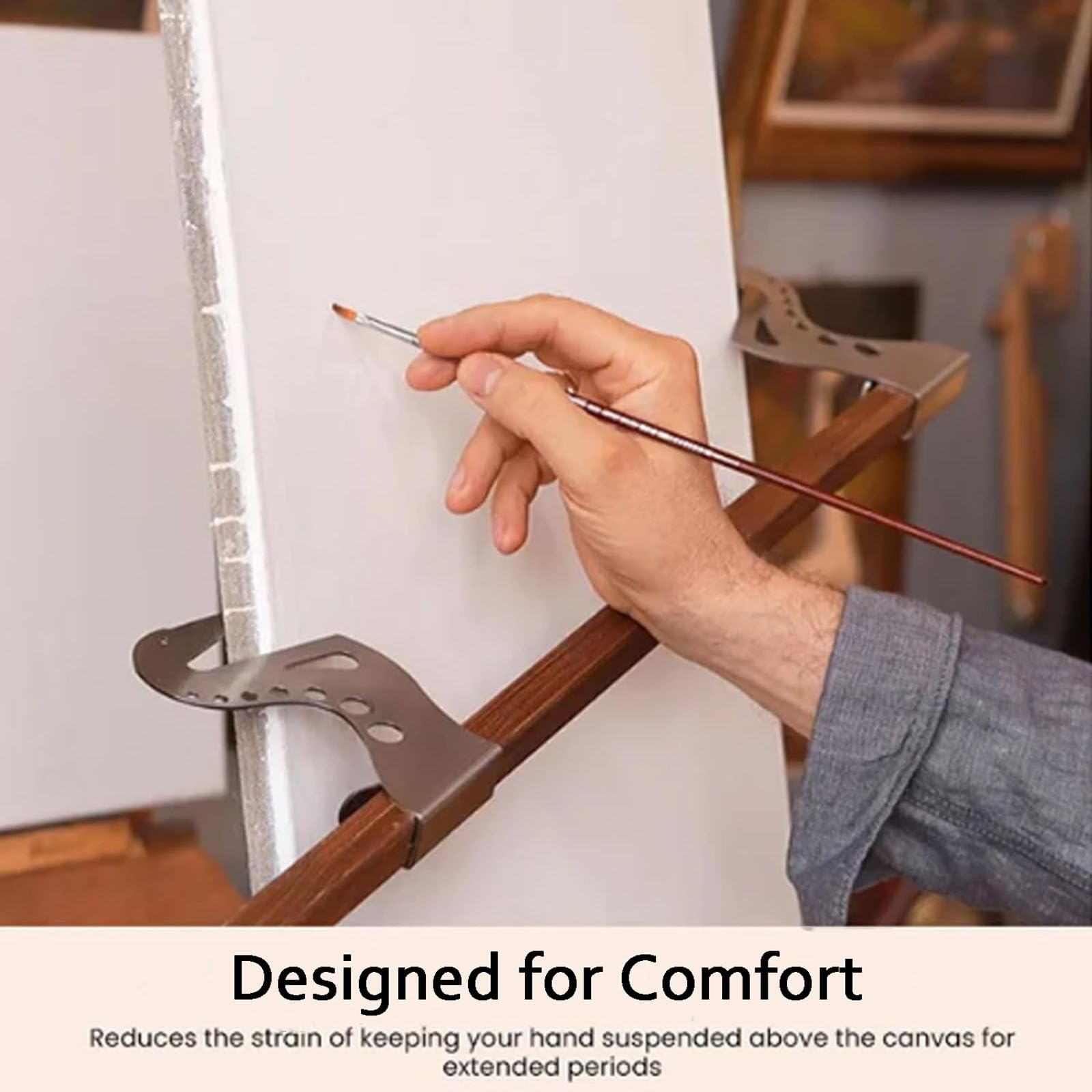 Barra de soporte para reposamanos de caballete ajustable, puente de soporte para manos de artista, con gravedad autoblocante, ajuste de altura y ángulo, para dibujar y pintar (2pcs)