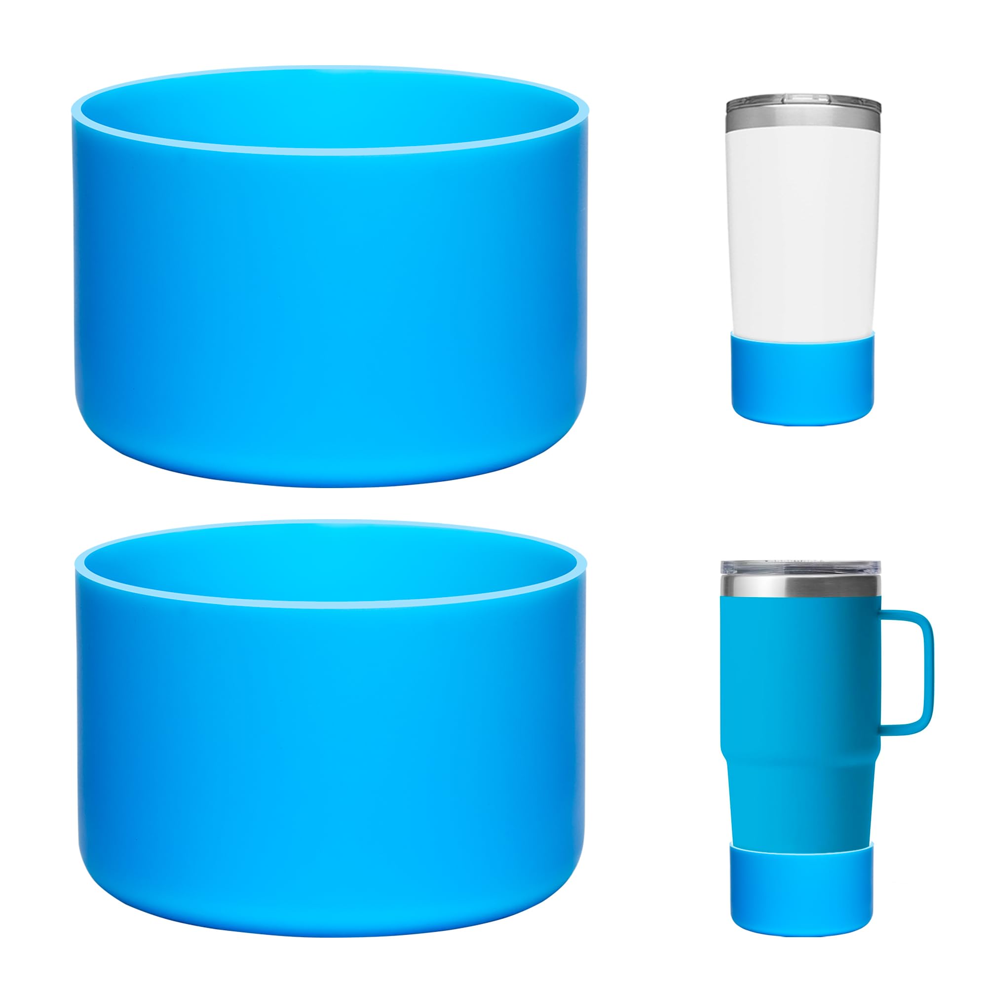 Prurex 2 Pack Silicone Boot Protectors | Compatible with YETI Rambler 20/30oz, 10oz Tumbler, 20/30oz Travel Mugs | Universal Fit for 2.75-2.85" Base |