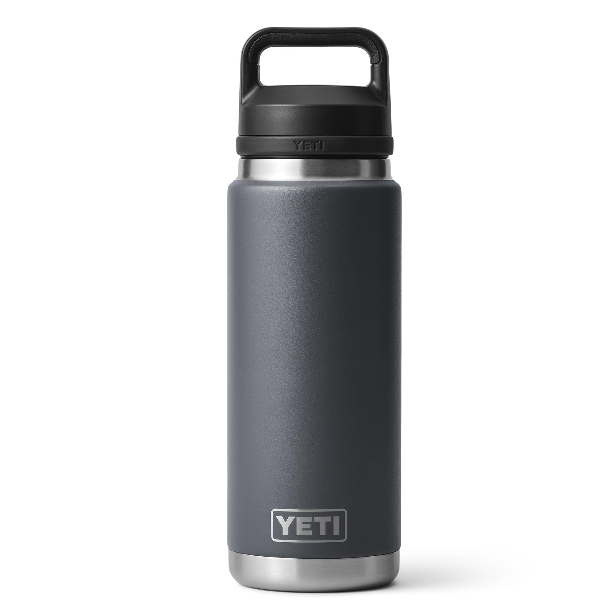 YETI Rambler Bottle Chug, botella de acero inoxidable aislada al vacío con tapa a prueba de fugas, carbón, 769 ml