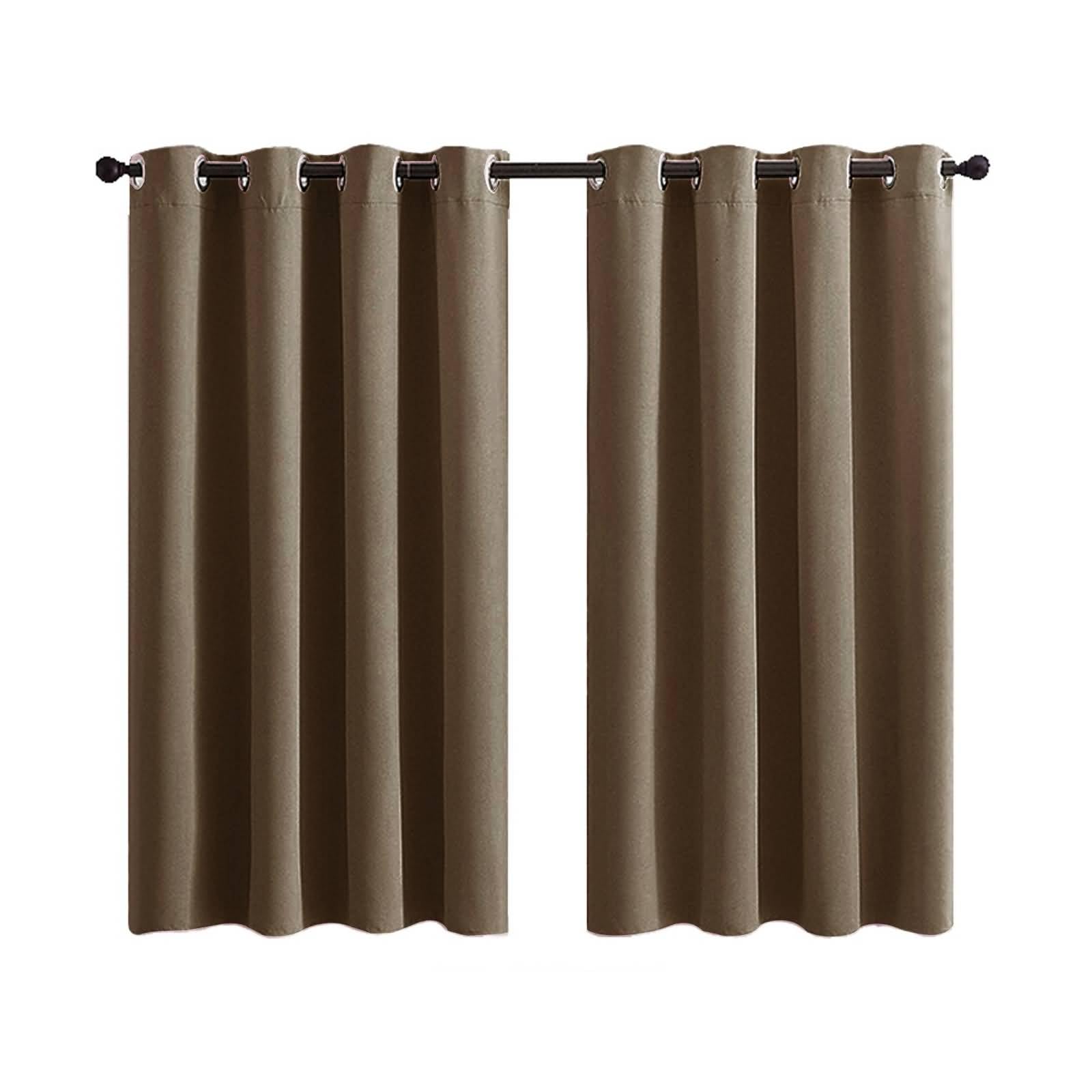 Tenda Coprente Oscurante 2 Pezzi, Oscuramento della stanza della tenda oscurante di colore solido di blocco della luce per Camera da Letto e Soggiorno Finestra Marrone, 107 x 213 cm (LxA)