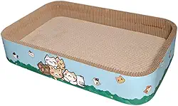 Arranhador de papelão ondulado para gatos, com função de arranhar, tigela e sofá, 2 em 1, ideal para relaxar e descansar, M