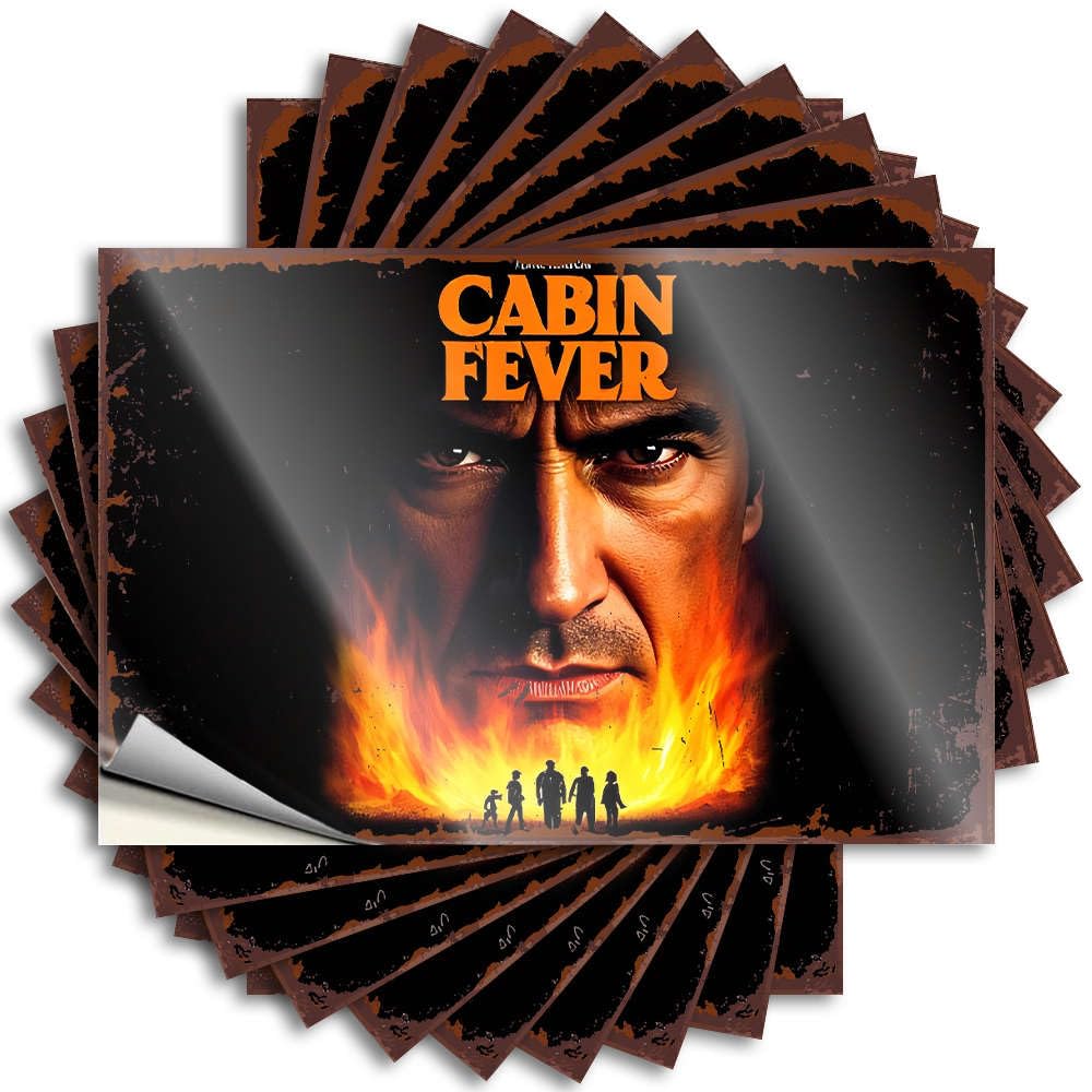 Lettering Sticker Boys Vinyl Sticker | Cabin Fever: Fear Awaits! Autumn for Diatomaceous Use(12X18CM)