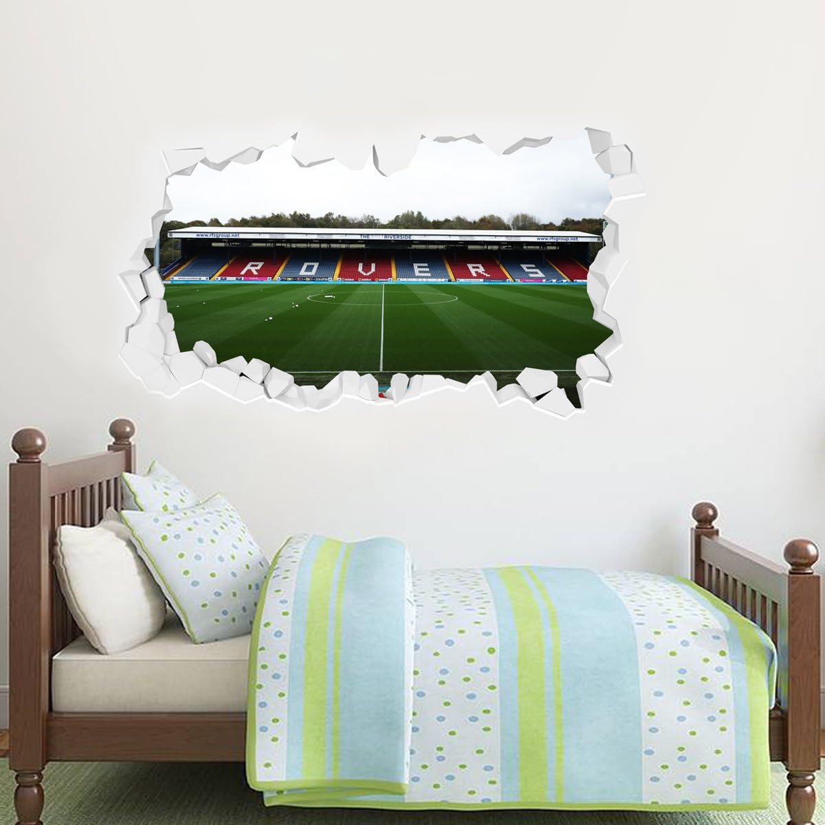Blackburn Rovers Football Club Ewood Park Stadium Smashed Mural Wall Sticker (60cm x 30cm)