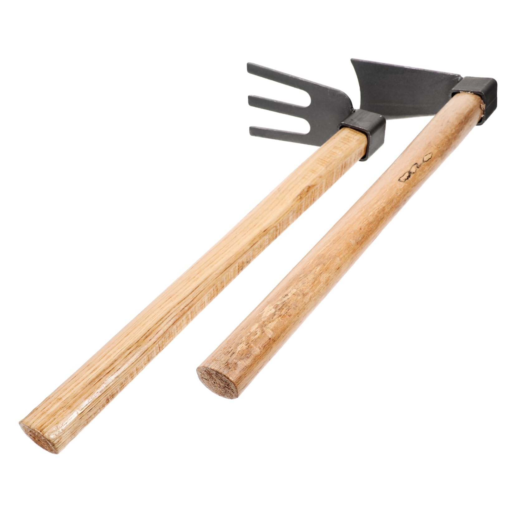 HANABASS Ergonomic Wooden Handle Hoe Multi-Function Gardening Tool Steel Rake Tiller for Gardening Easy to Clean and Durable