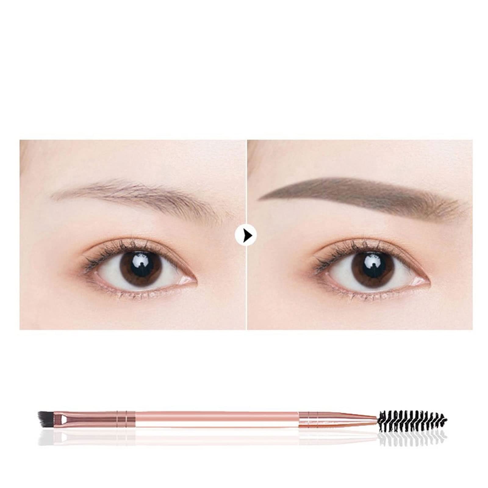 1pcs Pennello per Sopracciglia a Due Punte Spirale Diagonale Angolo Pennello per Trucco Manico Facile da trasportare Bellissimi Strumenti per Il Trucco Bellezza (Nero)