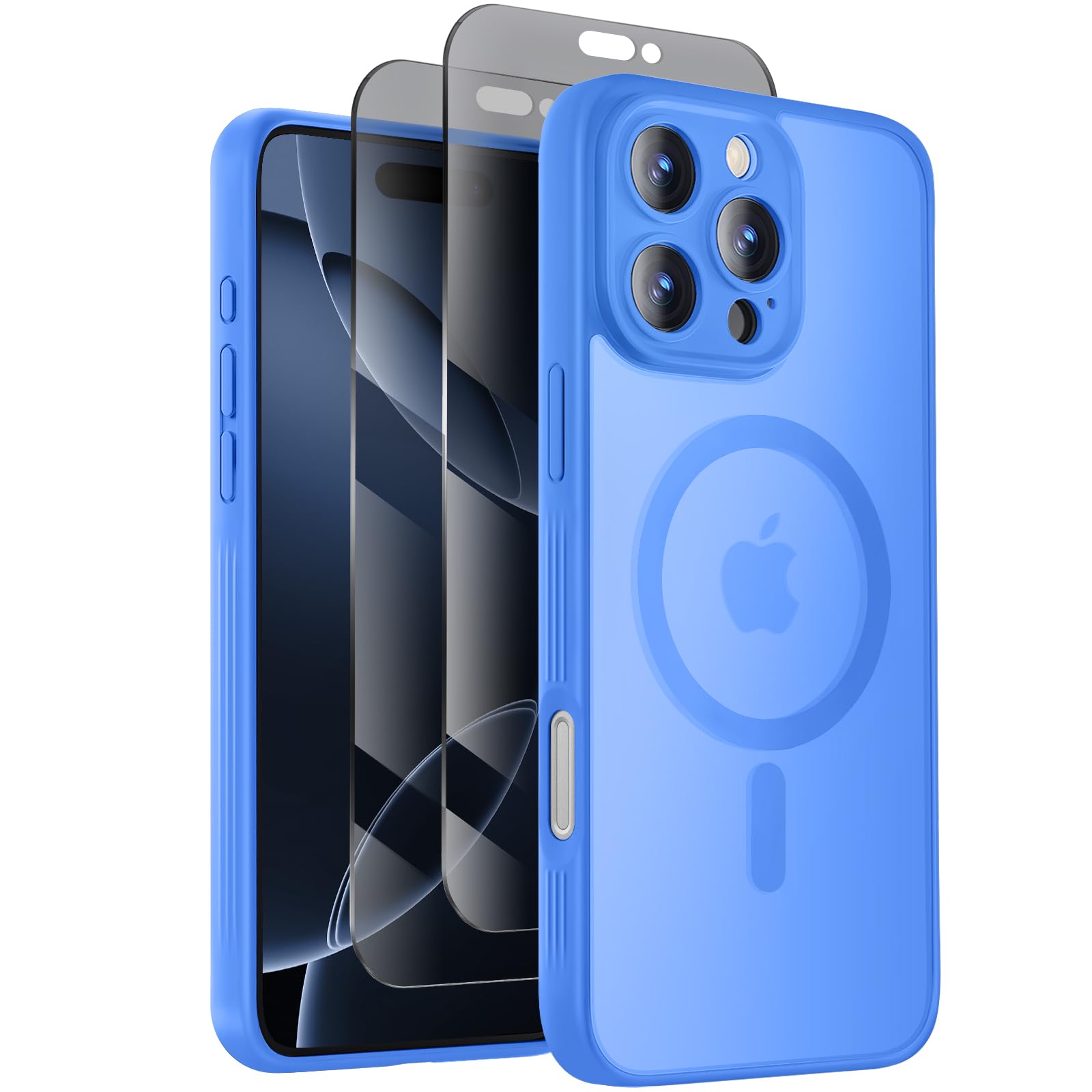Symcele Designed for iPhone 16 Pro Case, Compatible with MagSafe, with Privacy Screen Protectors X2, [Camera Protection] [15FT Military Drop