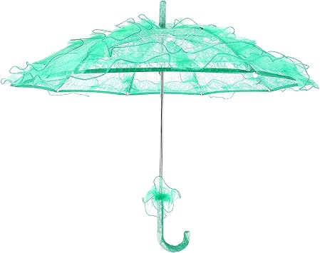 Wedding Lace Cotton Umbrella, Vintage Wedding Bridal Umbrella, Photograph Parasol, Parasol Sun Umbrellas for Party Bridal Wedding Decoration Dancing Photo PropGreen