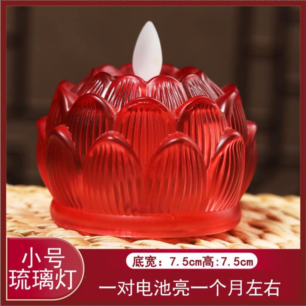 XIALON 1 Pair 7.5cm LED for Buddha's Front Lamp Lotus Lamp Electronic Candle Lamp Permanent Light