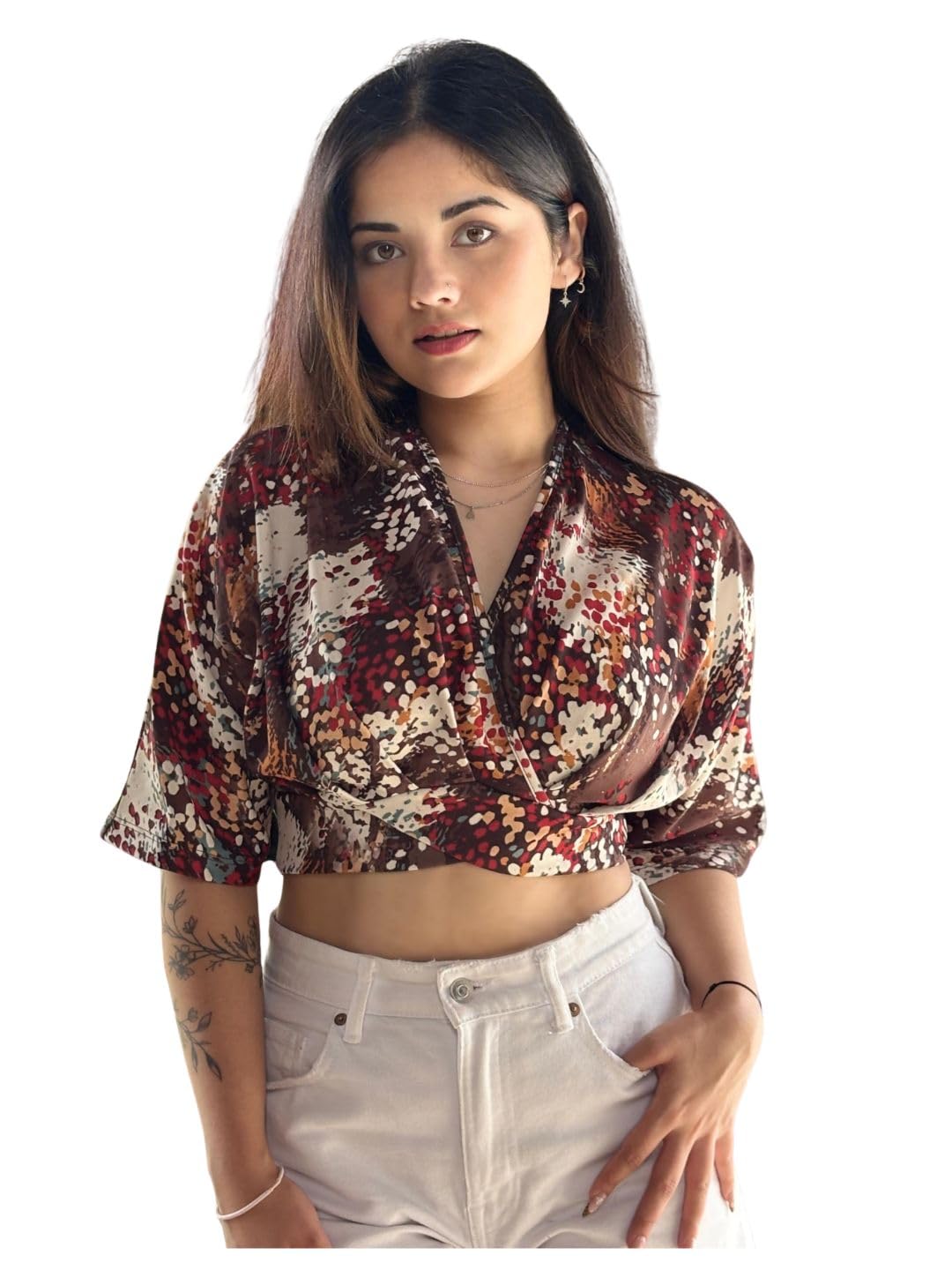 tandul Women's Printed Multicolor Cotton Blend Top Regular Fit Regular Sleeves Top for Womens Soft & Breathable & Comfortable Outfits for Office, Casual, Festive & Party (11723)-picture-19