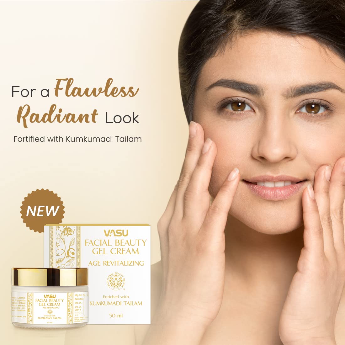 Vasu Kumkumadi Telum Facial Beauty Jail Face Cream - 50 ML | Boost collagen synthesis | Improves skin elasticity | Revitalizes and Nourishes Skin | Quick-bodied Vasu Kumkumadi Telum Facial Beauty Jail Face Cream - 50 ML | Boost collagen synthesis | Improves skin elasticity | Revitalizes and Nourishes Skin | Quick-bodied