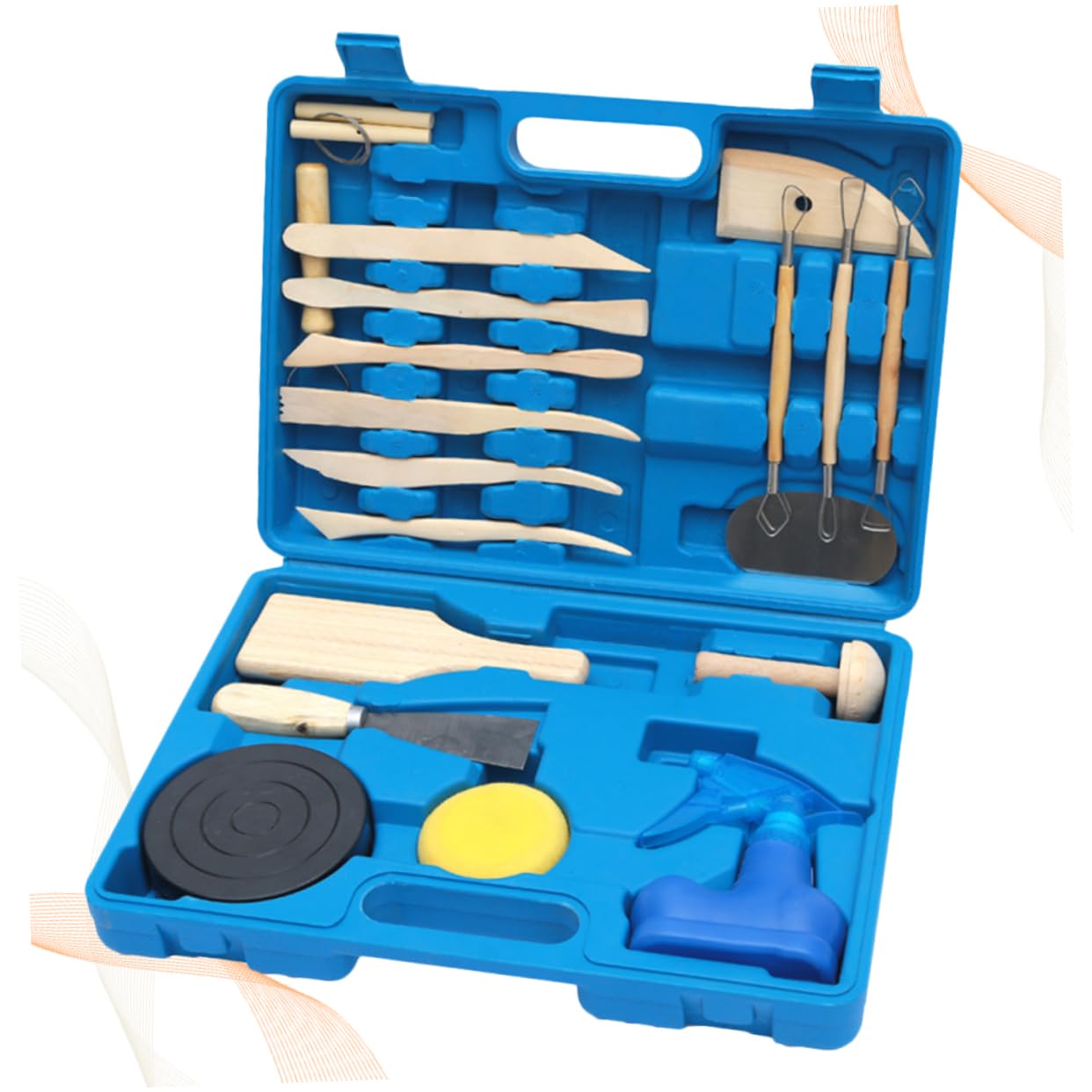 Uonlytech 19pezzi Strumenti per Scolpire Argilla Versatili Durevoli e Sicuri per Modellare Argilla Morbida e Figurine Artigianali con Utensili in Colori e Blu Progettati per Professionisti e
