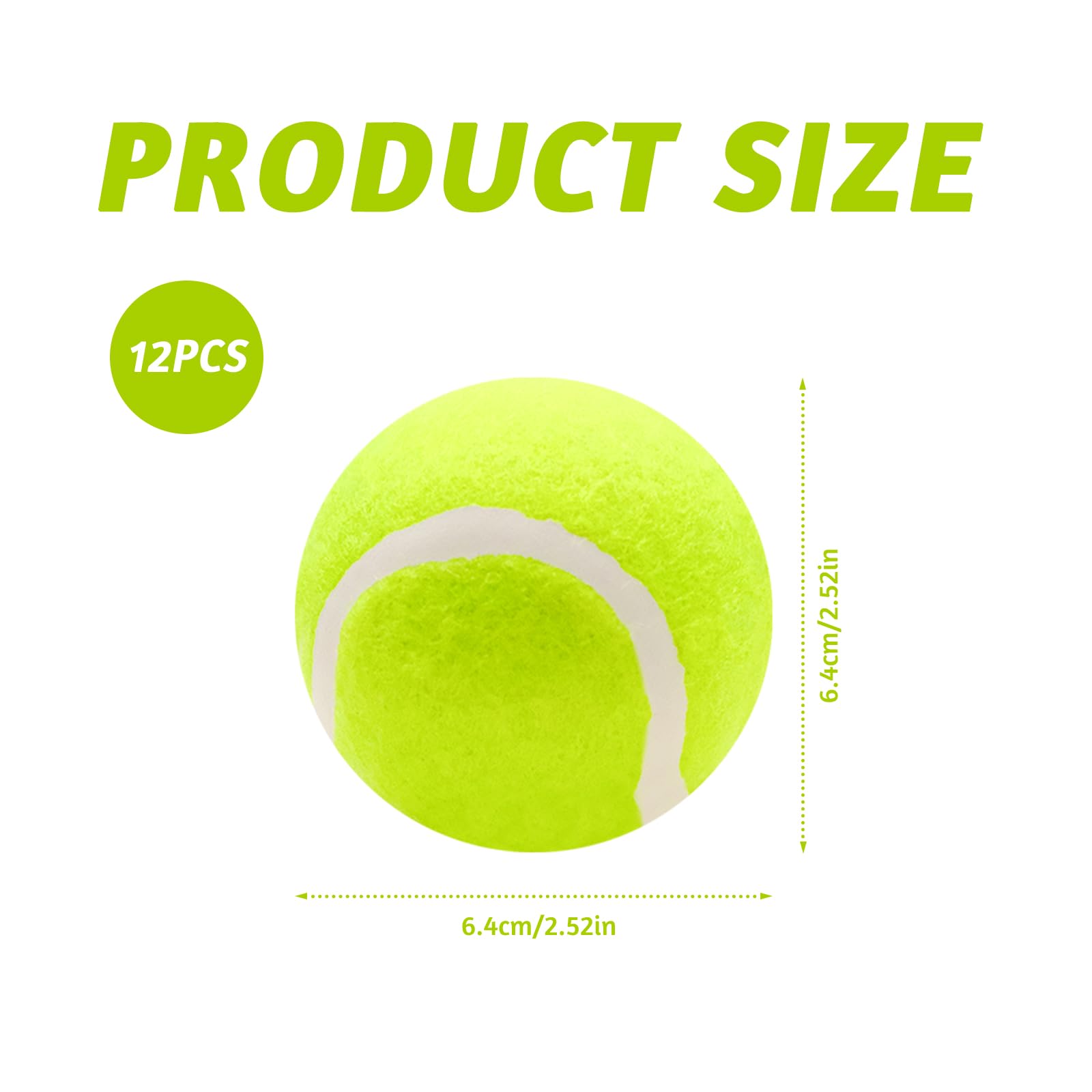 Ennoxwi 12Pcs Tennis Balls 60g Thickened Pet Toy for Small Medium Dogs Automatic Ball Lanucher, lemon tree, 6.5 cm - Image 2