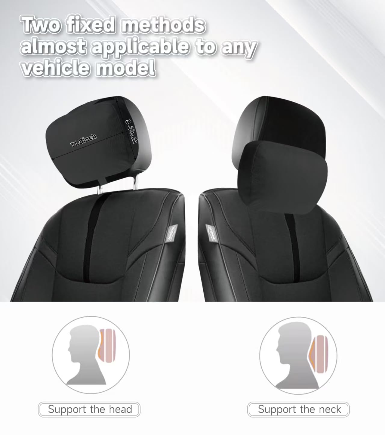 2Pcs Car Neck Pillow, Super Soft Du-Pont Bio cotton Neck Pillow for Driving, Suede Fabric Car Headrest Pillow, Make Your Driving More Comfortable, Suitable for Driving, Traveling (Interstellar Black) 3