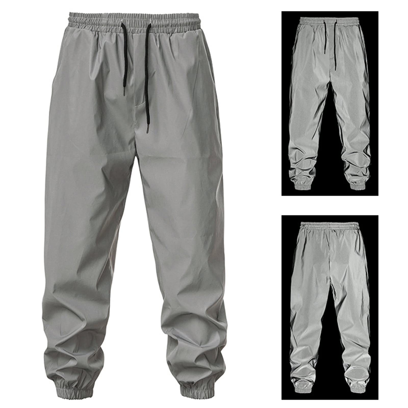 RawdahMen's Loose Hip Hop Dance Fluorescent Leggings Night Sports Jogging Pants