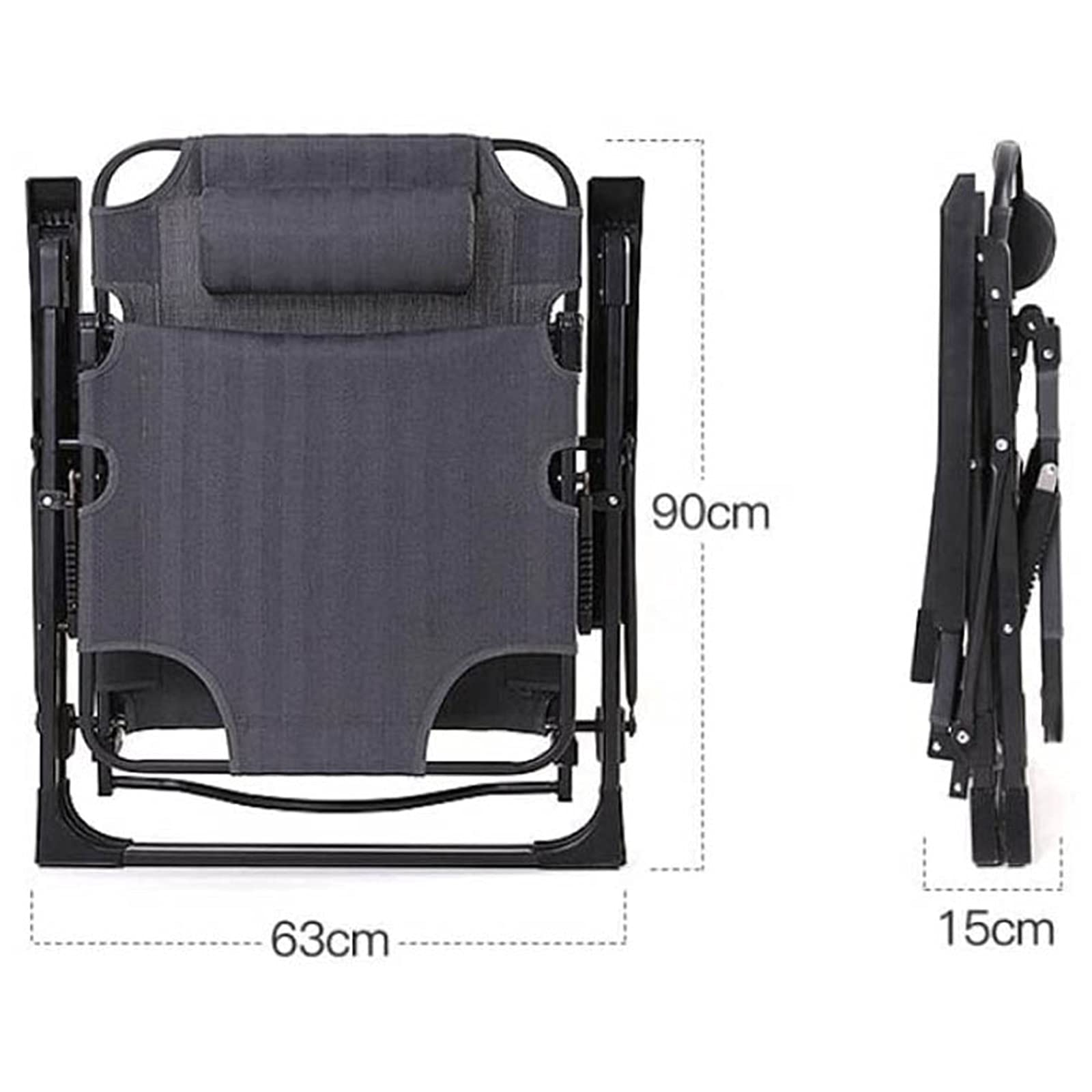 Fauteuil inclinable Pliable zéro gravité, Coussin pour chaises Longues, pour Jardin, terrasse, transats, lit inclinable, Charge jusqu'à 300 kg