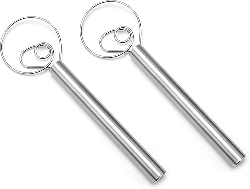 Homsky Danish Dough Whsik - Mezclador de masa de acero inoxidable de 12 pulgadas para cocinar pan, galletas, pizza, panqueques y huevos