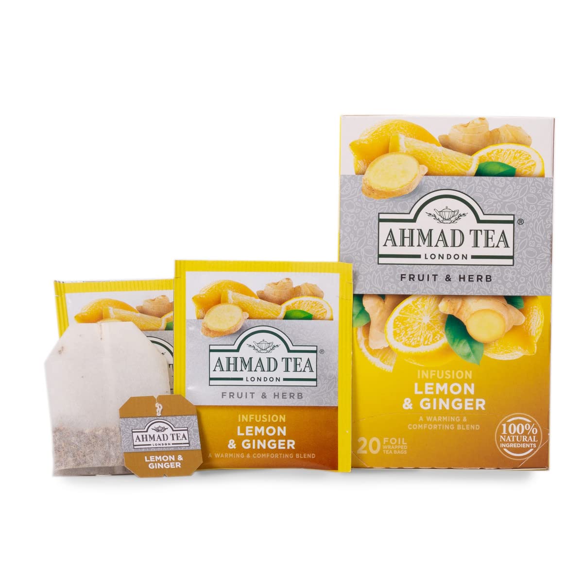 Ahmad Tea Tea Infusion, Lemon & Ginger, 40G, 20 Count