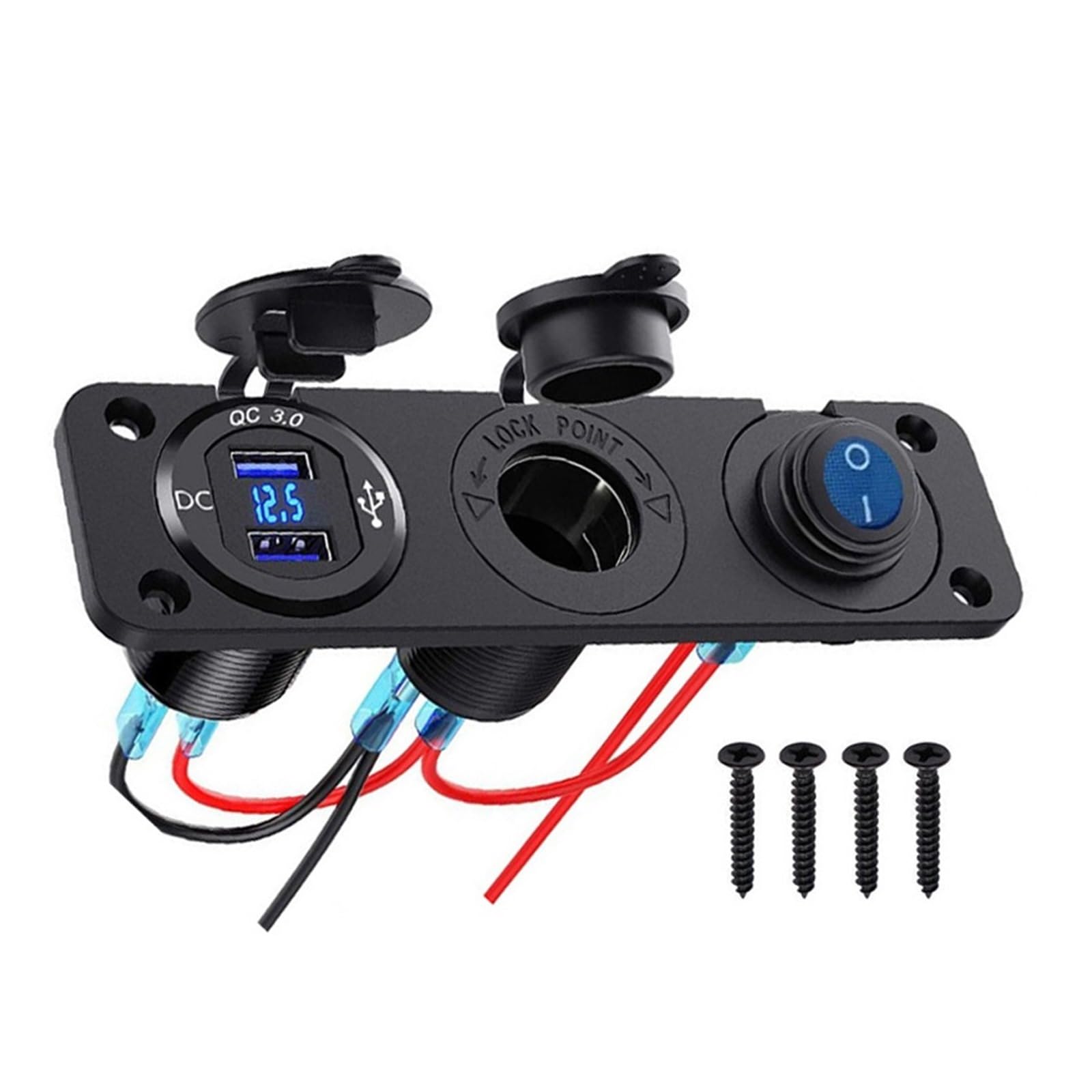 Ładowarka Samochodowa 12V 24V Kondensator Samochodowy Wodoodporna Pyłoszczelna Ładowarka Samochodowa USB ABS Stop Aluminium Do Samochodu Na Statki Motocykl
