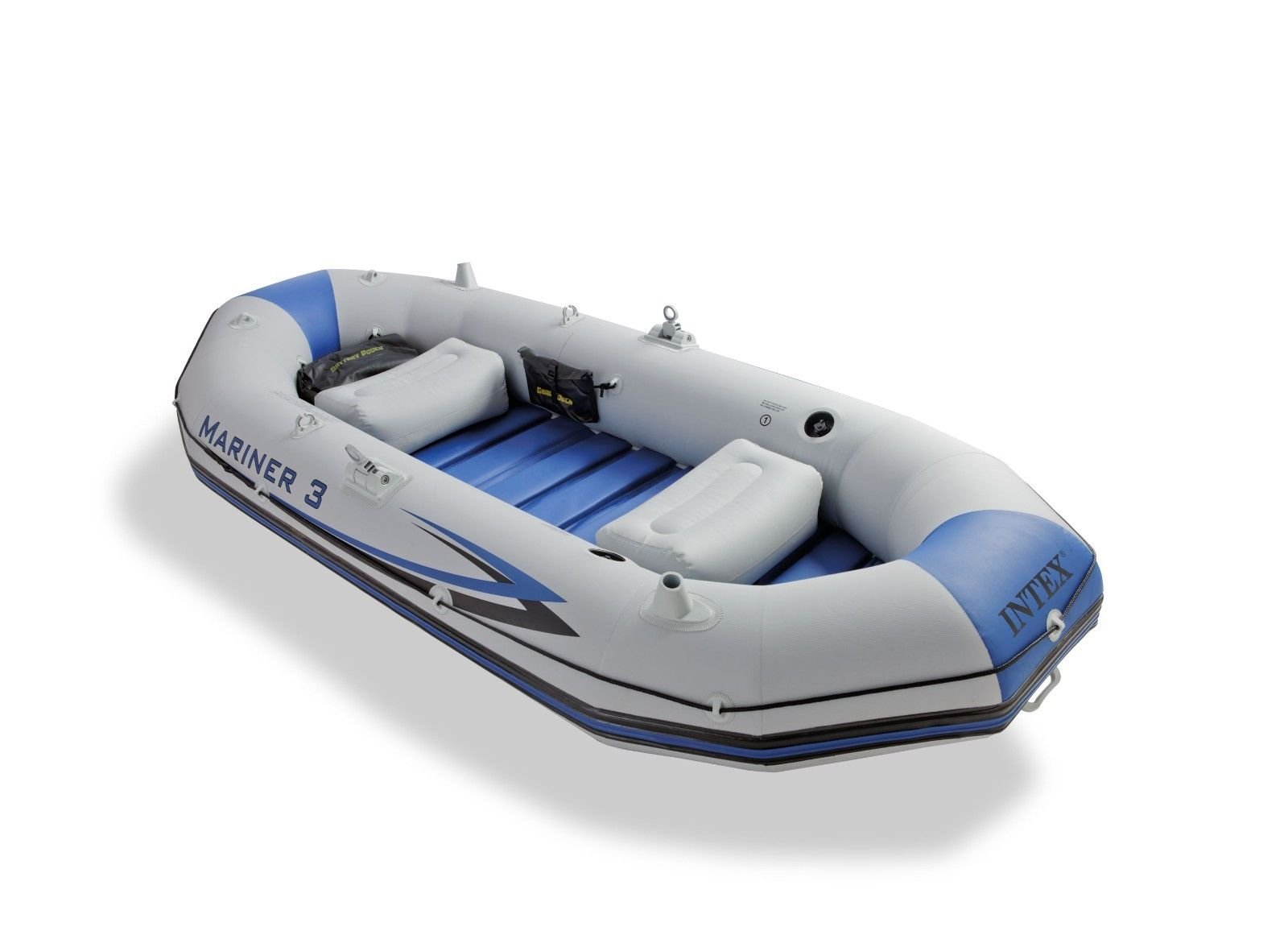 Intex Mariner Bateau Gonflable pour 3, 3 Personnes avec rames en Aluminium et Pompe à air à Haut rendement (dernier modèle)