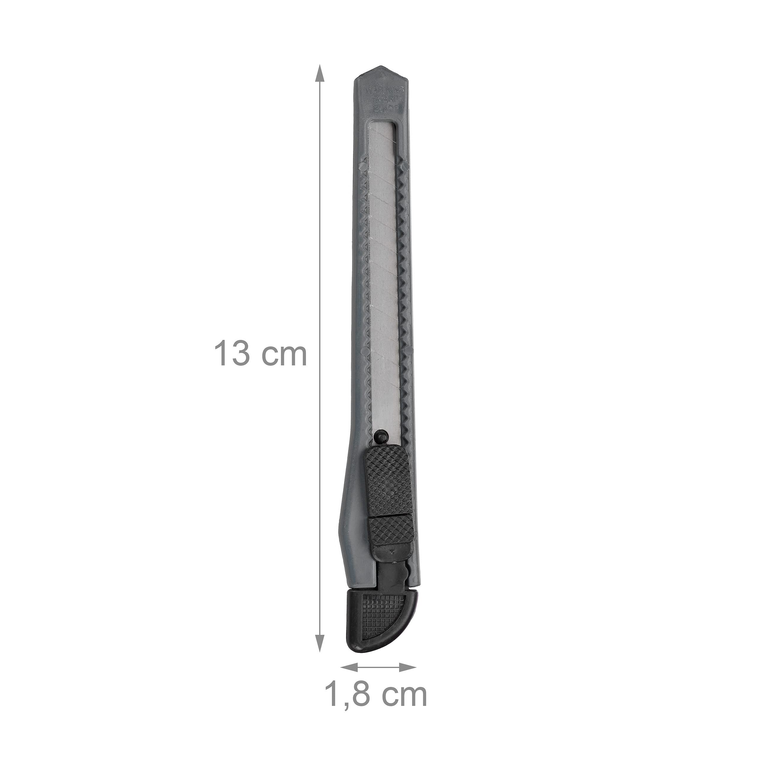 Relaxdays Taglierini in Set da 100, a Scatto, Lama da Spezzare Larga 9 mm, per Cartone, da Bricolage, grigio
