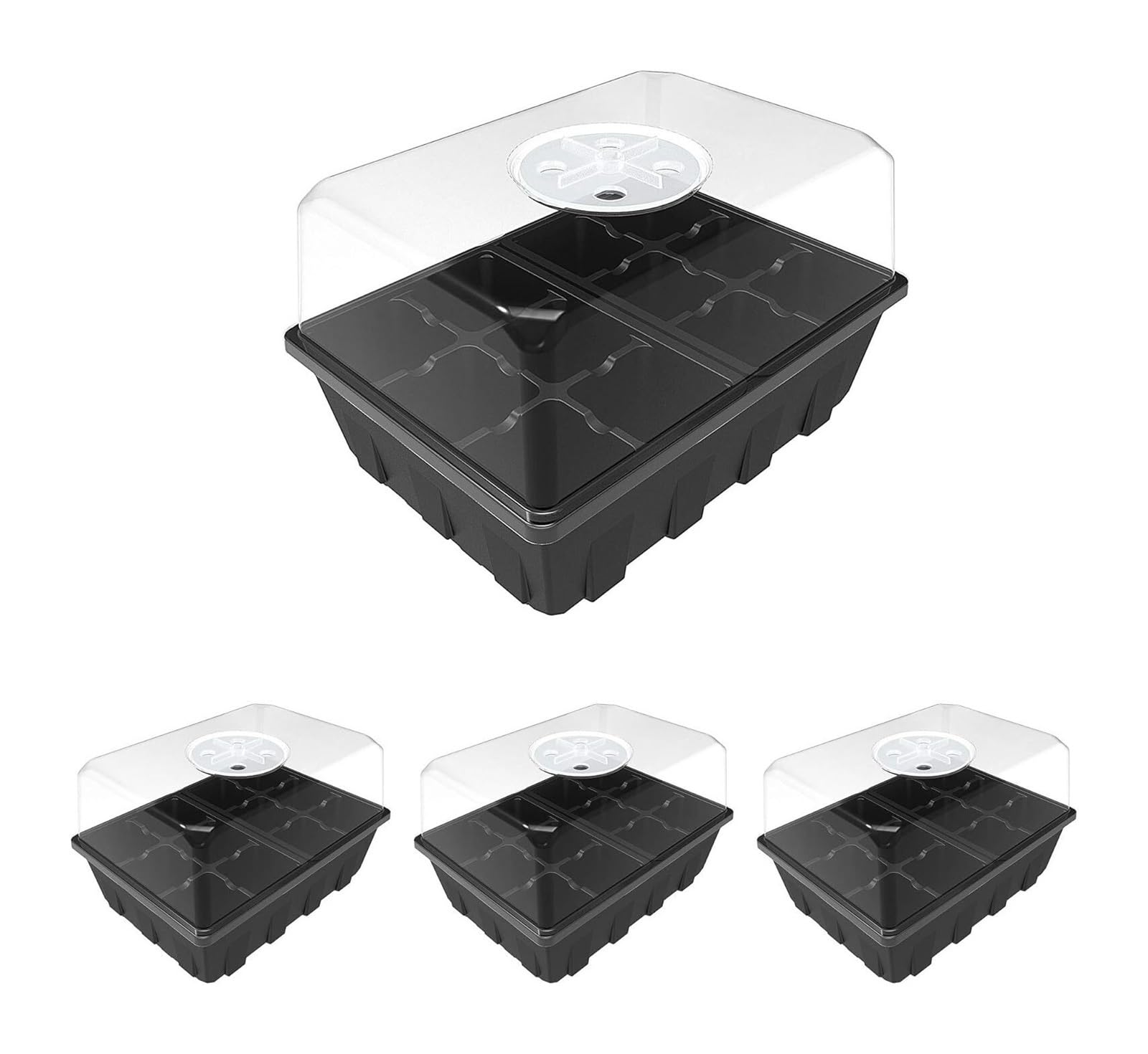 MFWHEFJ Seed Tray 3-Pack Seed Starting Tray With Adjustable Humidity Dome, 36-Cell Plant Germination Kit For Home Gardening