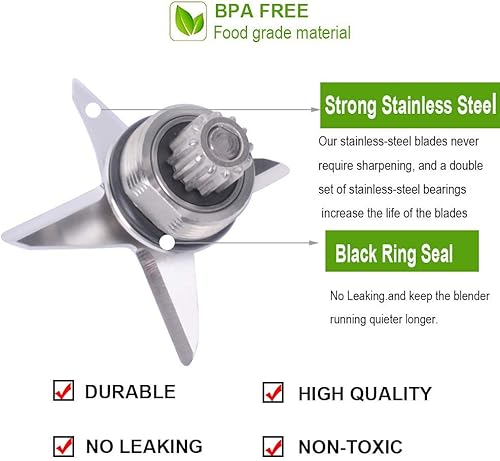 Miniatura 3 de Conjunto de cuchilla con kit de zócalo de accionamiento Piezas de repuesto para Vita-Mix 1151 1152 Wet Blade Fit 5200