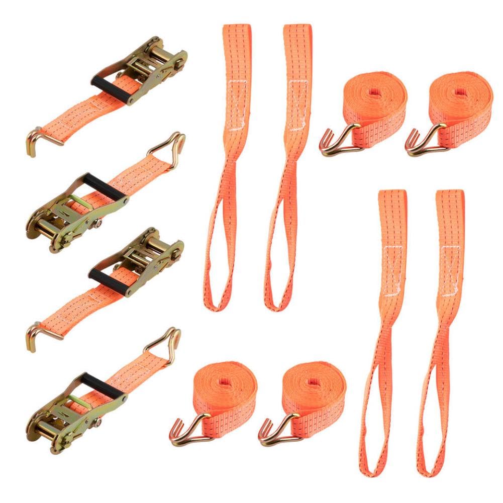 Cinghie di ancoraggio a cricchetto 2,9 metri x 38 mm 2 tonnellate compatibili con camion