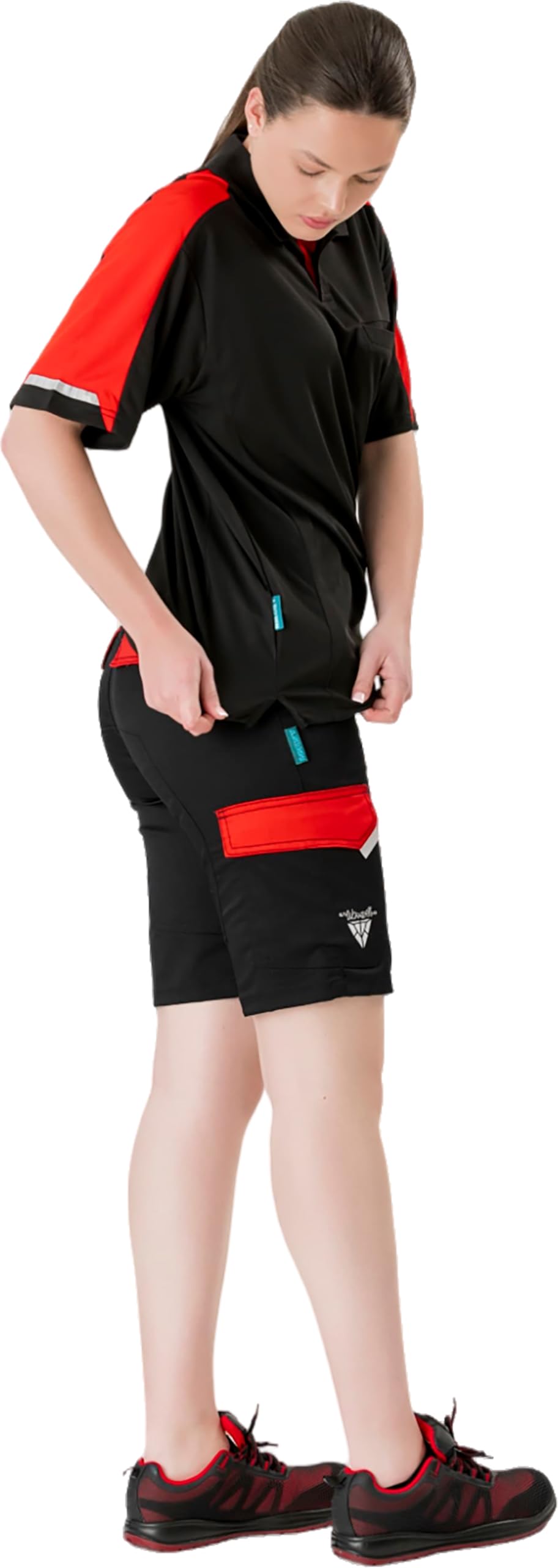 WORKTEAM Pantalón Corto de Trabajo, Tejido Elástico Combinado, Multibolsillos, Refuerzo en Culera y Detalles Reflectantes, Bermuda. Unisex
