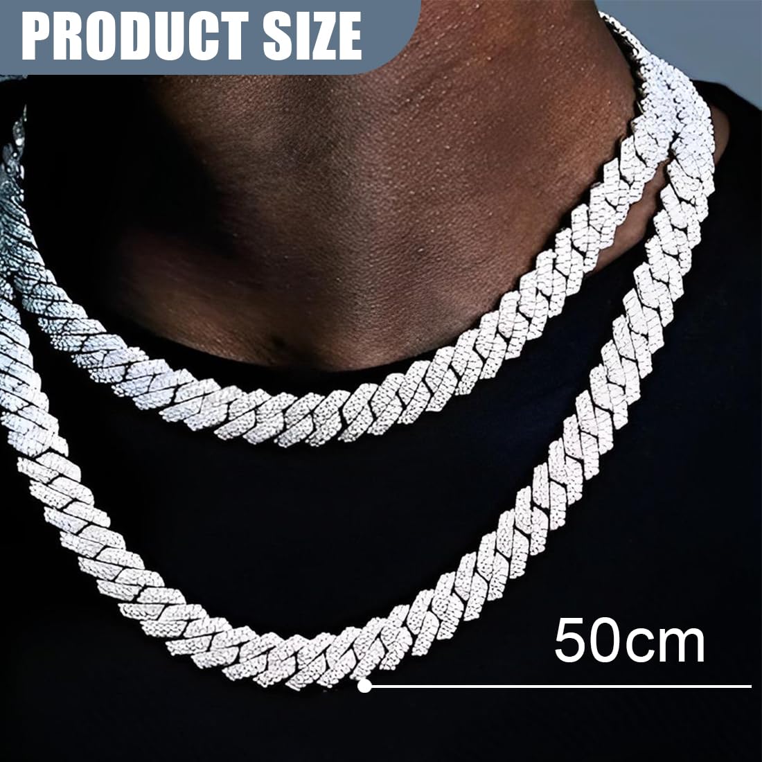 Men'S Necklaces Cuban Rap Hip Hop Chain 50 Cm Stainless Steel Collana Cubana Collana Uomo