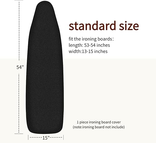 Miniatura 2 de Funda y almohadilla para tabla de planchar, tamaño estándar de 15 x 54 pulgadas, patrón floral azul, acolchado resistente, borde elástico,