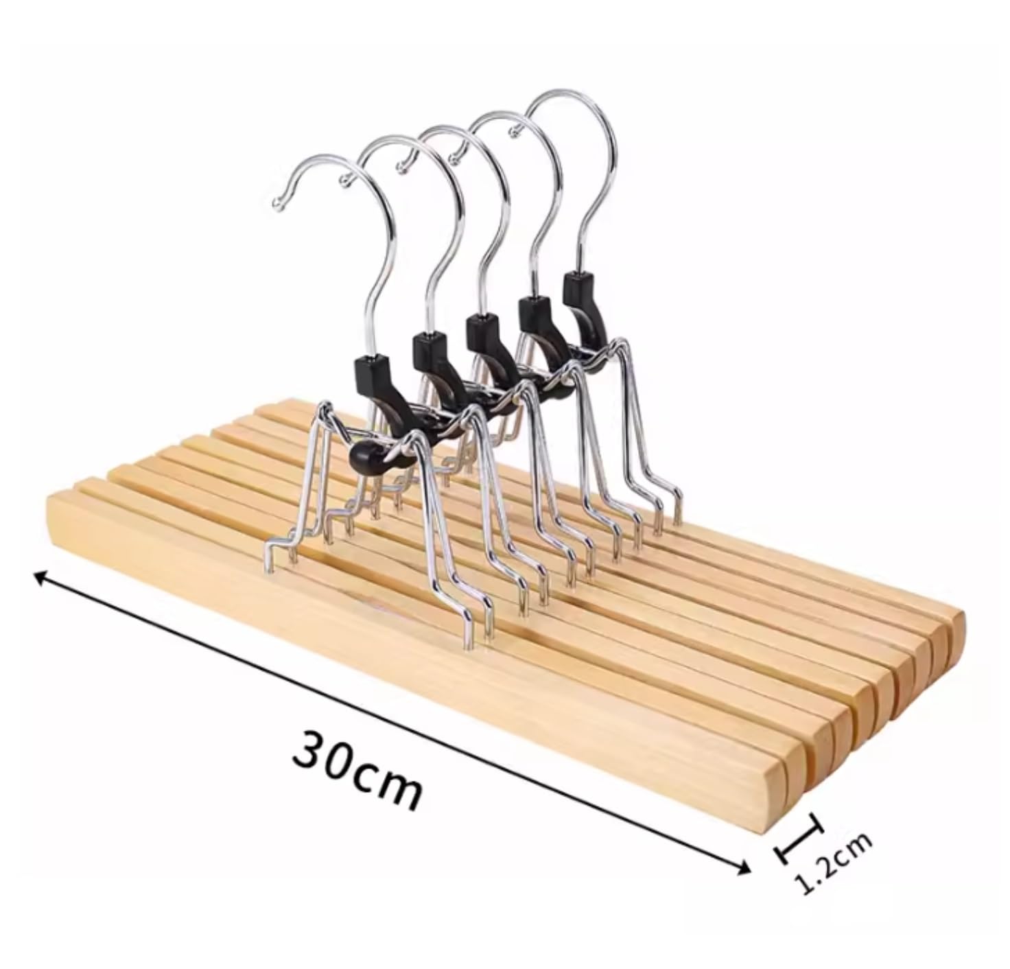 Perchas De Madera De 10 Piezas, Perchas De Madera Antideslizantes para Pantalones con Gancho De Rotación De 360 ​​Grados, Perchas con Clip para Pantalones para Sudadera