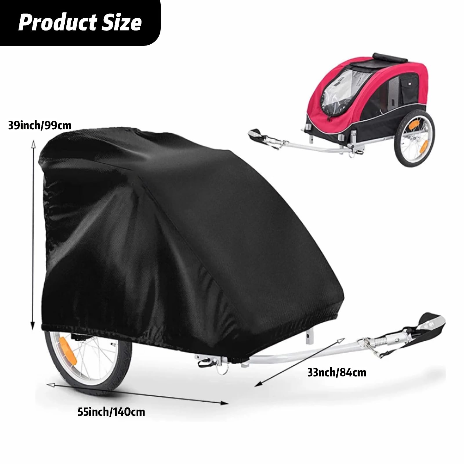 Housse De Pluie Homcom Pour Remorque Vélo Bébé – Transparent – Imperméable