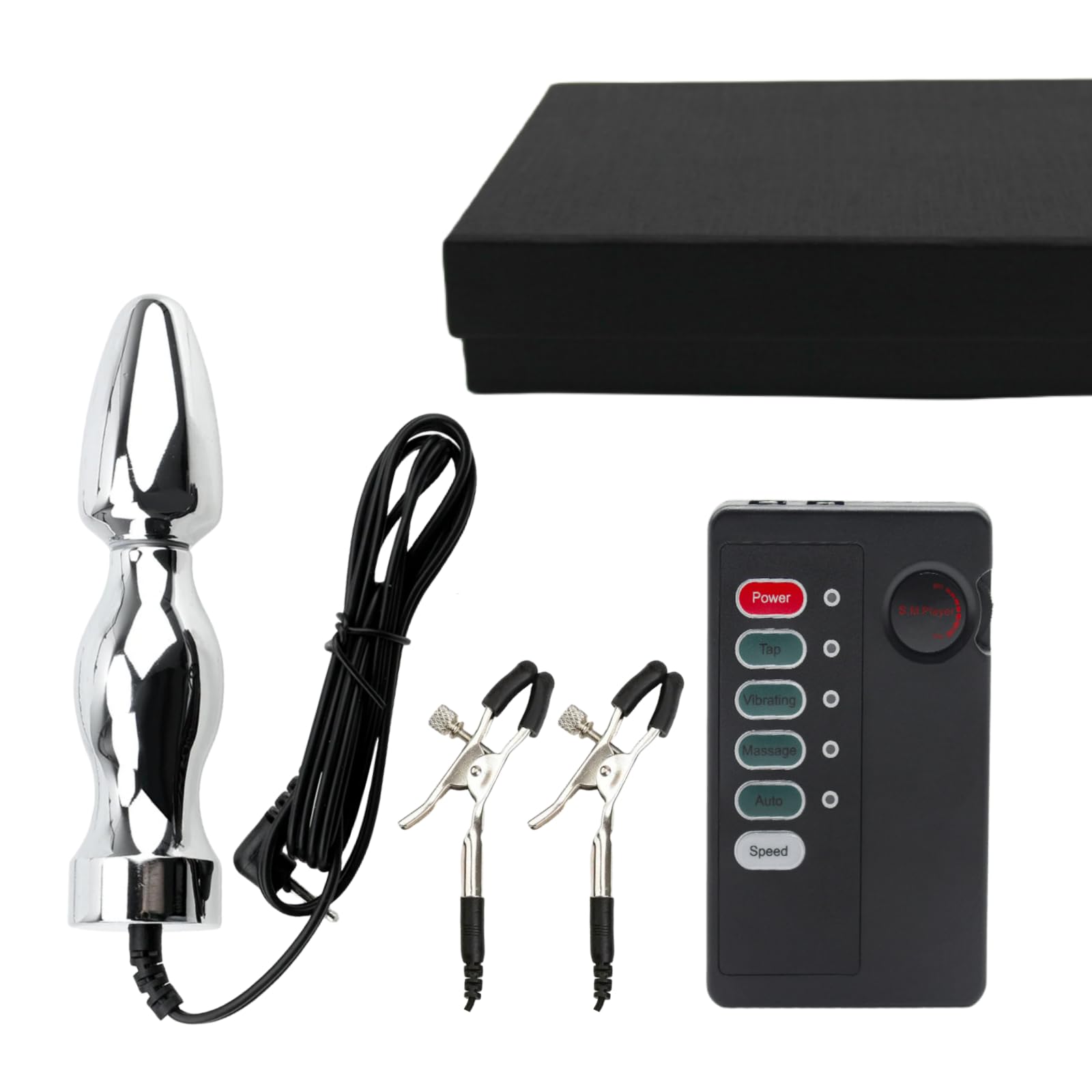 Électrostimulation Pinces À Tétons Electroshock Anal Plug Acier Inoxydable | Électrique Dilatateur Butt Plug SM Masturbateur Prostate Stimulant Homme Jouets Sexuels Electro-Stimulation Pince Teton
