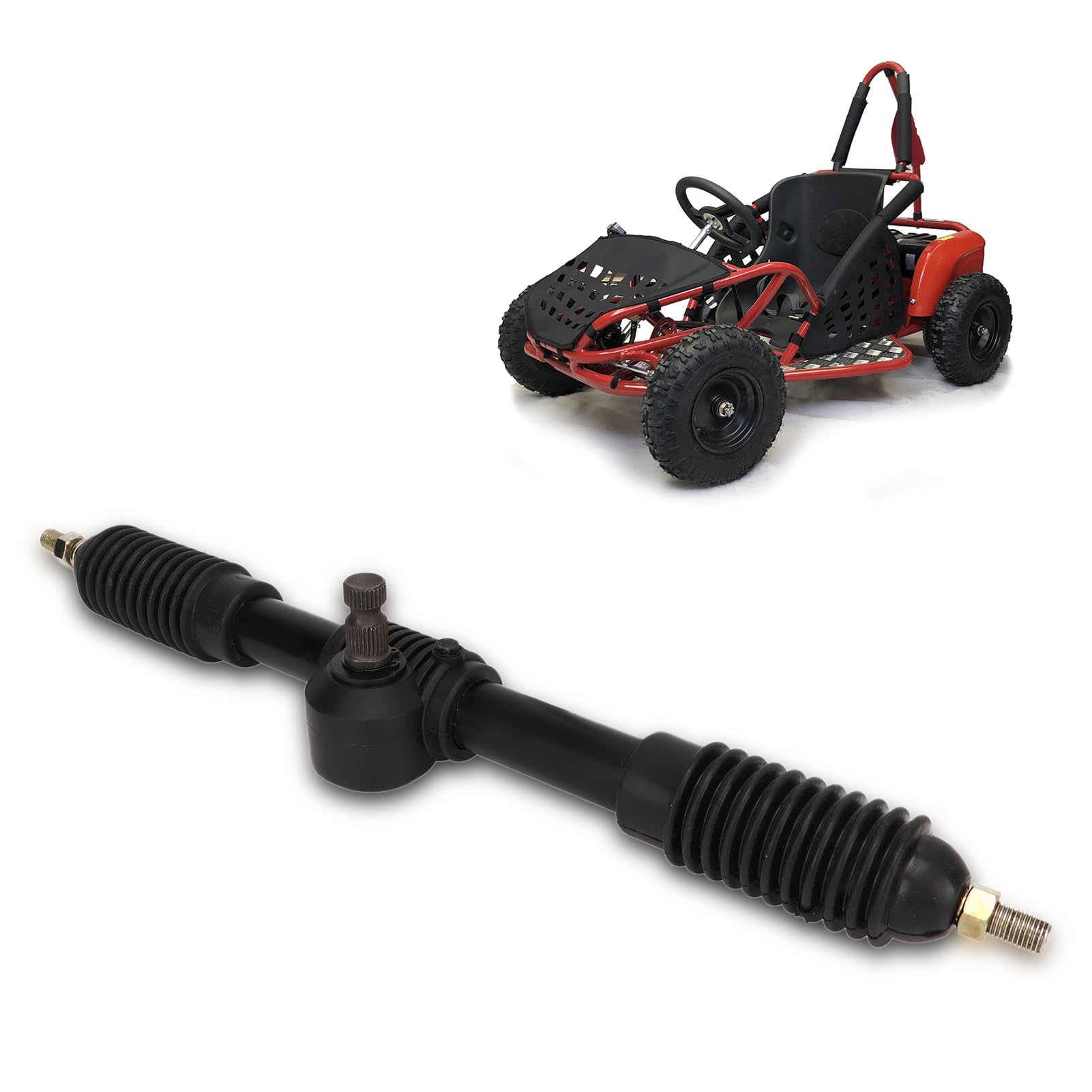 430MM Go Kart sterzo cremagliera go kart servosterzo cremagliera albero 30T ingranaggi in lega di acciaio lucidato con filettatura M10 per Atv Utv moto Auto et Moto cremagliera go kart Drive Shafts