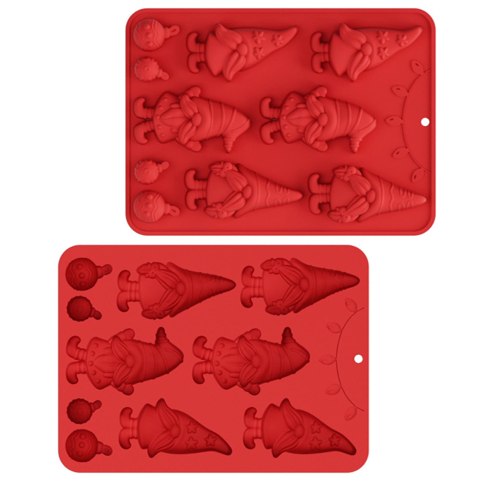 MALSSE Silicones Christmas Mold for Baking Dishwasher Safe Flexible Design Chocolate Cake Ice Cream Maker Christmas Gnomes Silicones Mold
