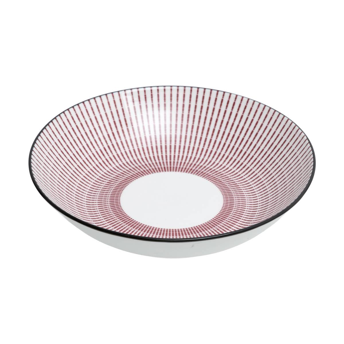 Secret de Gourmet - Juego de 6 platos hondos con dibujo rojo 20,5 cm