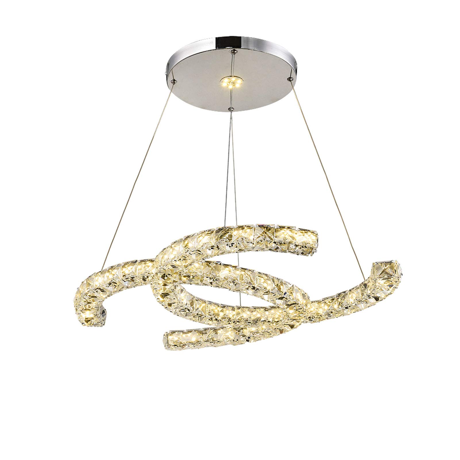 KXEcoLife Fashion Creative LED Crystal Chandelier,LED Simple Modern Chandelier,Living Room Dining Bedroom Balcony Cloakroom Clothing Store Lights-Silver tricolor light 70 * 50cm