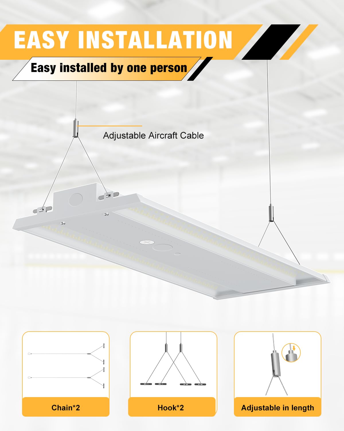300W LED Linear High Bay Light 4000K 5000K High Bay LED Lights Selectable Features 300W 240W 180W 120W — view 5