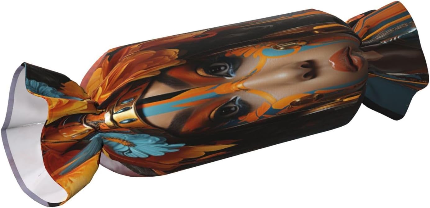 9.8x24.4in Natives Candy Pillow Cylindrical Comfortable Roll Pillow Suitable for Travel Neck Pillow, Cushion, Head, Neck, Back Support