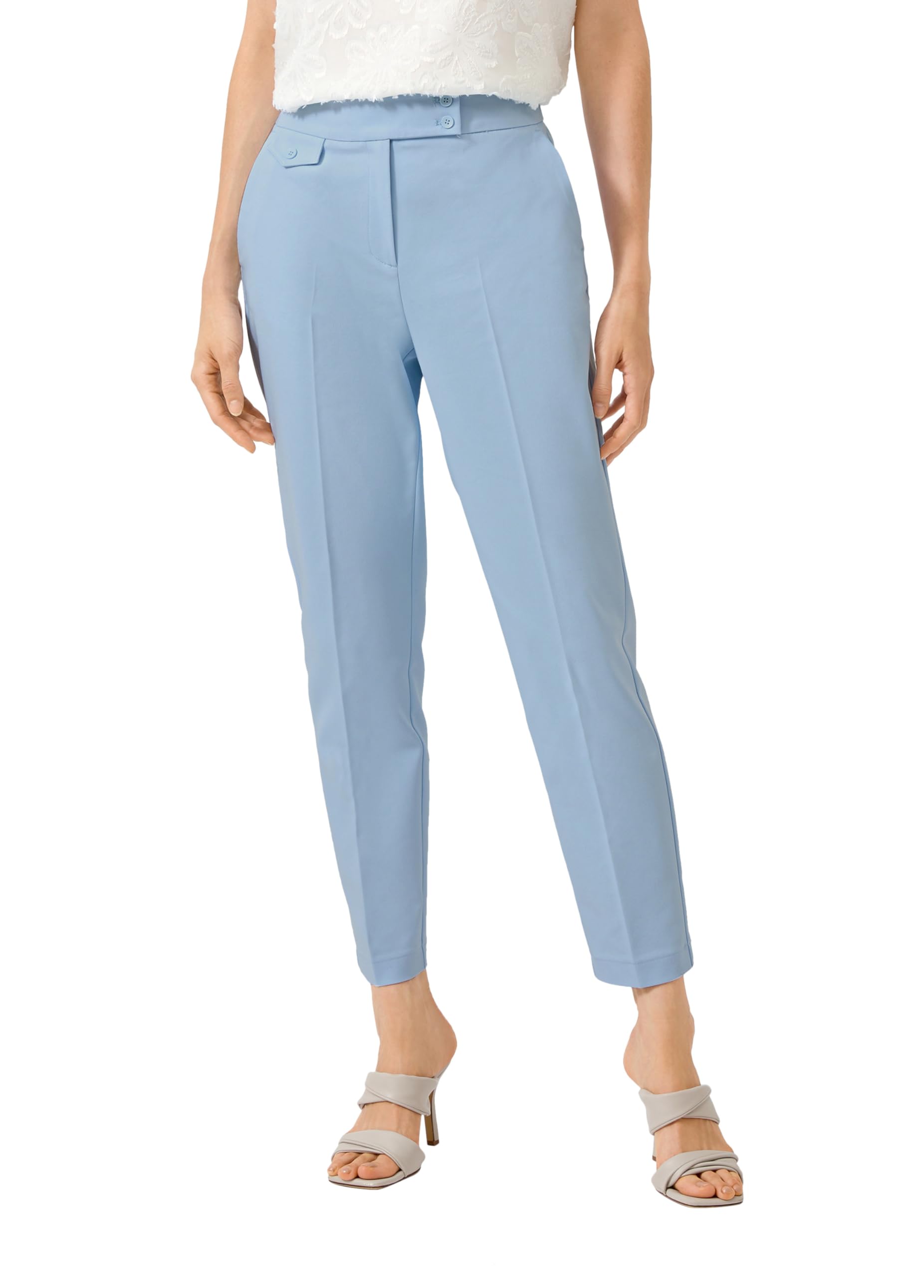 s.Oliver BLACK LABEL Anzughose Damen Anzughose Damen, Gr. 38, light blue, Slim Fit, High Waist