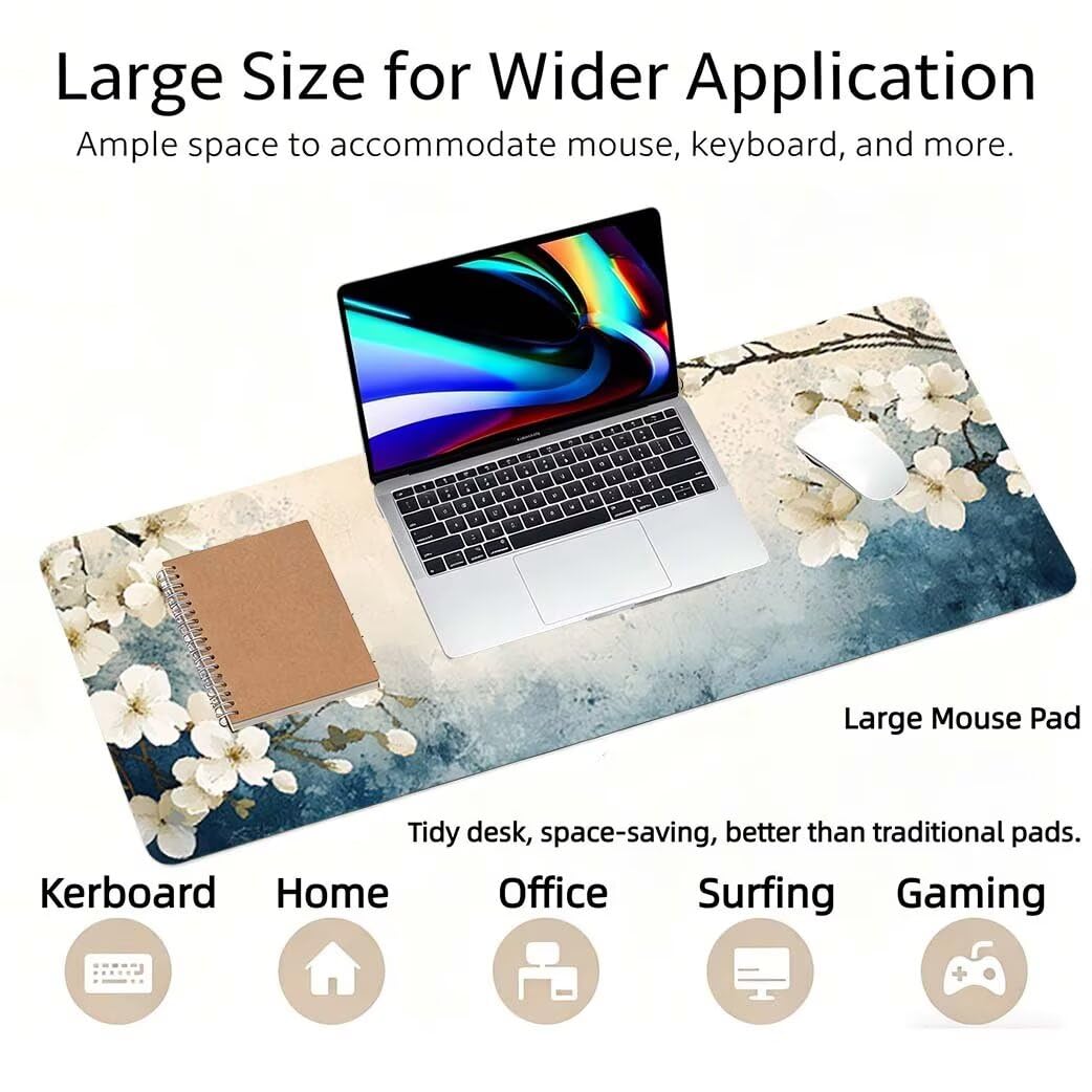 Lpfieonn Tiere Großes Schreibtischunterlage, XXL Schreibtischunterlagen, Schwarz XXL Wasserdicht Gaming Mousepad mit Vernähter Rand und Rutschfeste Gummibasis, für Laptop/Hause/Büro 120x60cm PF-3133