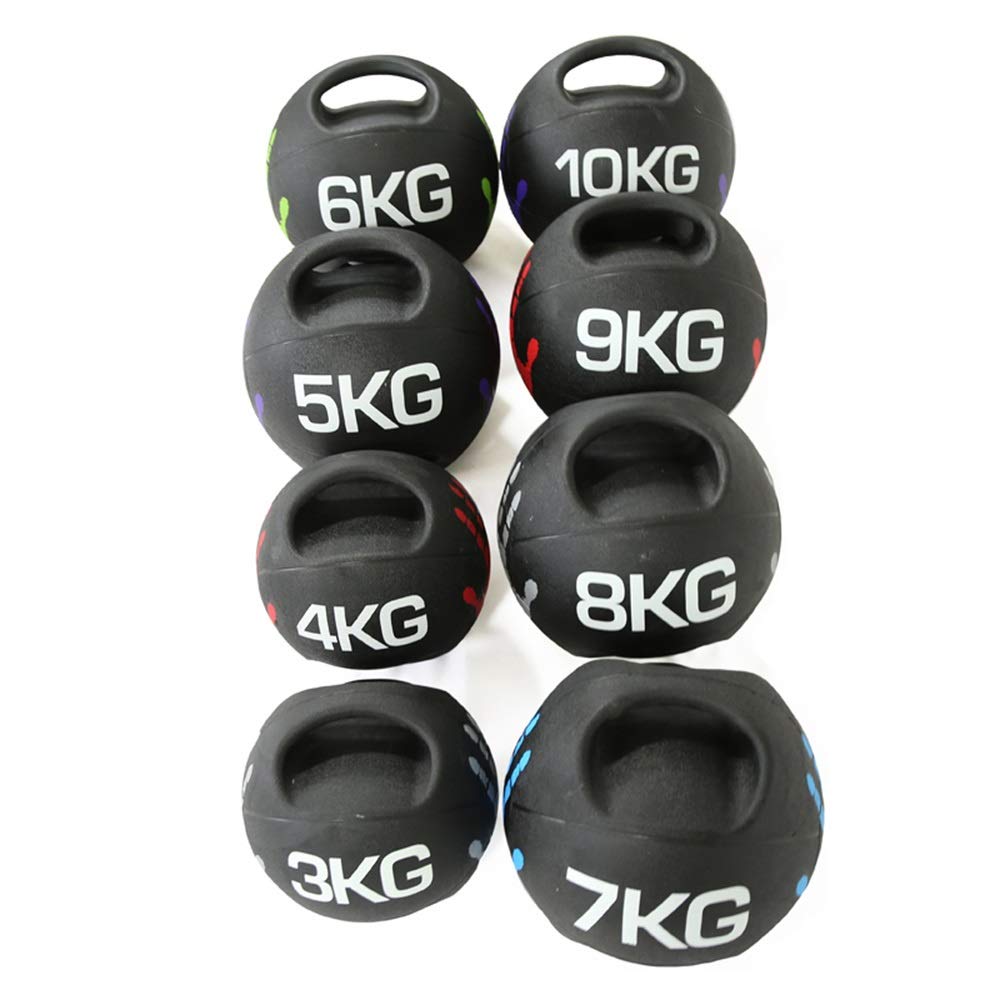 Pelota Medicinal Pelota De Medicina Binaural, Pelota De Goma para Ejercicios, Bola Sólida, Bola De Equilibrio Elástico De Entrenamiento Físico, 3kg, 4kg, 5kg, 6kg, 7kg, 8kg, 9kg, 10kg