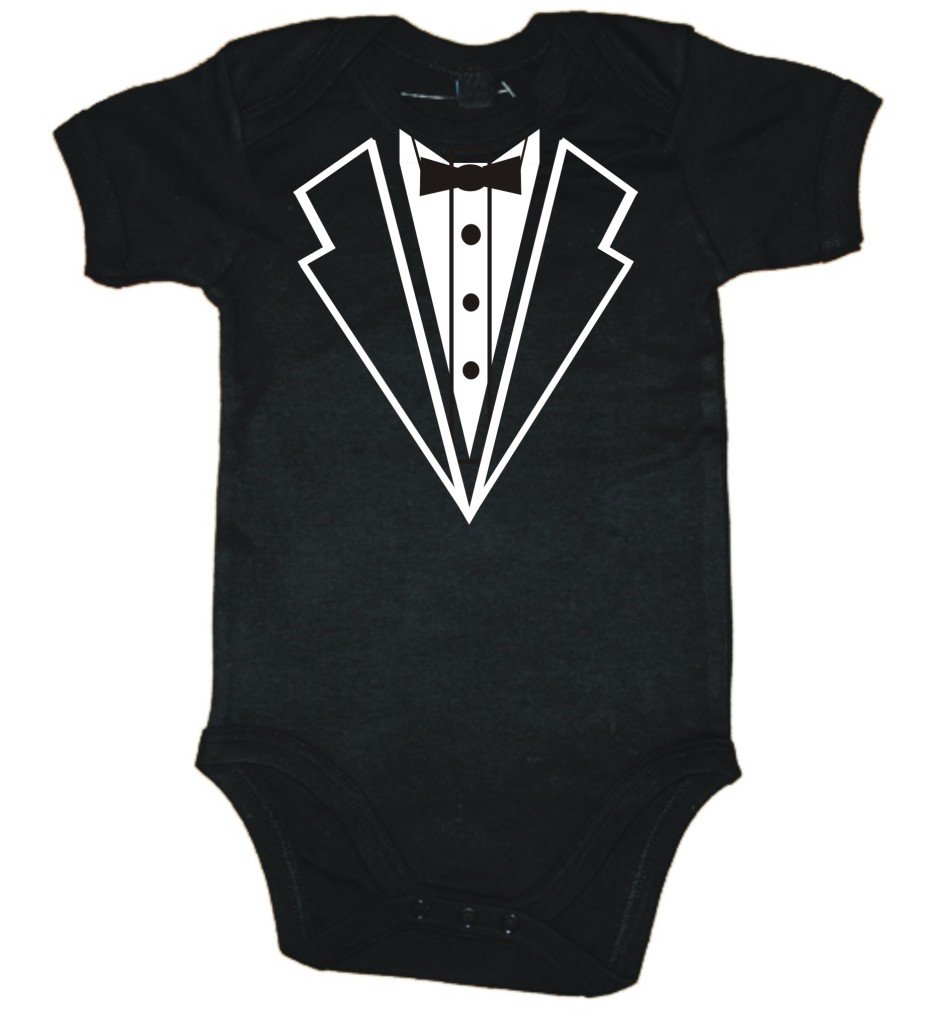 Naughtees Tuxedo babygrow onesie white 0-3 months
