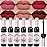 evpct Wine Lip Tint Stain 6 colors Set Long Lasting Waterproof, Mauve Light rosey nude Ruby red Dark red Light pink beige Red brown 6 Wine Bottles Shades Colored Lip Tint Stain Liquid Lipstick Set 04