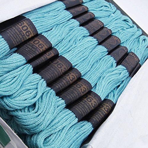 25 Piezas Hilos de Algodón para Costura Azul Claro miniatura 5