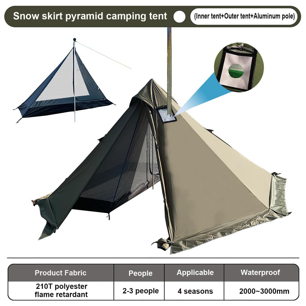Łatwe w Rozstawianiu Natychmiastowe Namioty Kempingowe dla 2 Osób,z Wewnętrzną Siatką Przeciw Komarom,Namiot Ultralekki na 4 Pory Roku,Namiot Tipi na Polowania,Backpackingu,Wędrówek,Zielony