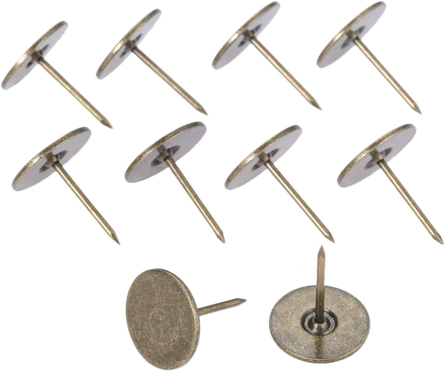 Tachuelas de tapicería, Caja de Madera de 10x22mm for Muebles, chinchetas de Cabeza Plana de Metal, Tachuelas Decorativas, alfileres de Bronce Antiguo, 10 Uds.